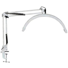 LED Half-Moon Table Lamp, USB Clip Base Light, Arc Shape Beauty Illumination, Ideal for Makeup, Video Recording White