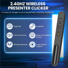 Wiederaufladbarer Kabelloser Presenter 2.4G USB Typ-C 2 in 1 Steuerung Präsentation PPT Klicker für Keynote Laptop Fernbedienung