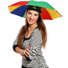 Foldable Umbrella Hat Cap Headwear for Fishing Hiking Beach Camping Hats Outdoor Fits Women Men Adults Rose Red