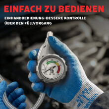 Eisfro 5in1 R1234yf XL + Schlauch + YF-Adapter für Auto Klimaanlage mit Öl, Dichtmittel, UV-Farbstoff & Trockner | 1x 235g