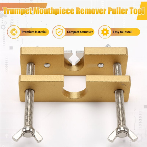Trumpet Mouthpiece Remover Puller Tool for Brass-Wind Instruments, Adjustable Jaw, Aluminum 1