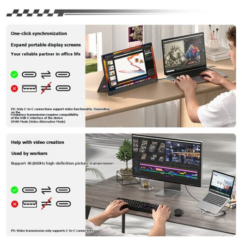 C to C Cable 2 in 1 Full-Function Charging Cable PD240W Fast Charging 4k 60Hz Screen 20Gbps for PC Laptop