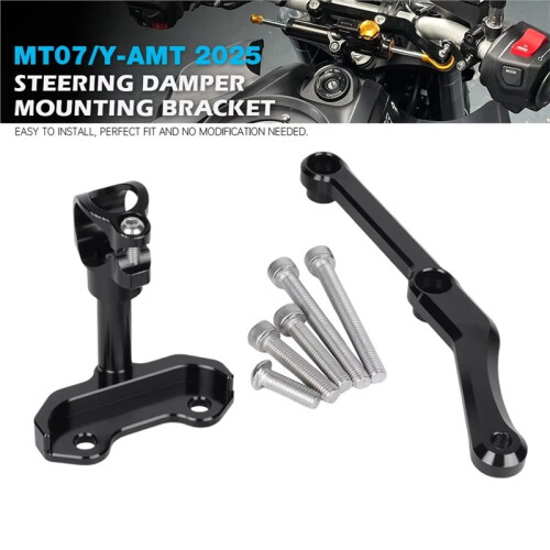Steering Damper Mount Bracket for  MT-07 Y-AMT 2025-2026 Motorcycle Linear Steering Stabilizer Adapter Support 2