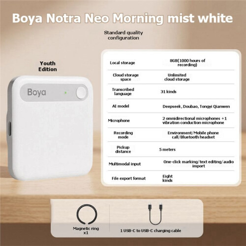 Notra Neo AI Voice Recorder App Control Various Languages Transcription Summary Ai Note for Meetings Interview B 2