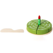 1set Wooden Cake Toy Set, Slicable Birthday Cake Realistic Food Toy,Dessert Party Props with Long-Lasting Quality Matcha