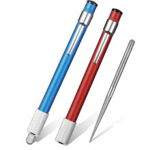 2 Pieces Diamond Retractable Knifes Sharpener Steel Sharpening Rod for Kitchen Outdoor Serrated Stick Tools