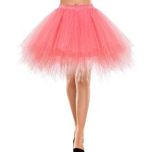 Falda de Tul Corta Años 50 Vintage Retro Ballet Rosa XL — enagua para vestido, falda pin up, traje escénico