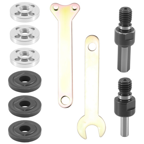 Drill Angle Grinder Adapter with Flange Nut Parts Set,3 Set Replacement Grinder Flange Nuts and Wrench Conversion Tool 1