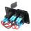 Car  Panel 2+1 Gang Light Toggle Control Digital Voltmeter Dual USB Chargers  Outlet Combination 2