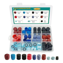 80PCS AC Caps for Cars, A/C High Low Side Valve Core Port Dust Cap Set R12 R134a AC Service Valve Cap Automotive