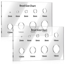2pcs Acrylic Bead Sizing Gauge Board for Jewelry Making, Bead and Pearl Measuring Tool with 2-18mm Sizes