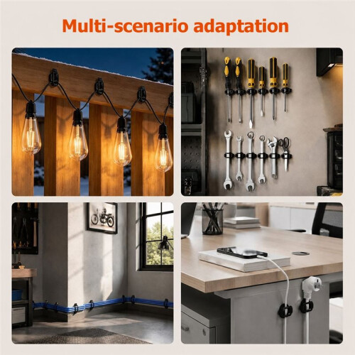20-Piece Set Adjustable Elastic Cable Clips for  Cable Management and Organization 1