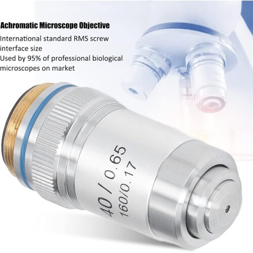 40X High Magnification Objective Lens, Achromatic Microscope Objective 40/0.65 for Biological Microscopes 1