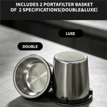 Portafilter Basket Reusable Coffee Filter for  ES601 ES701 Espresso Machine, Double and Luxe Baskets