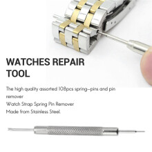 108 St 8-25 Mm Klockbandsrem i Rostfritt StåL Spring Bar Link Pins Remover New Silver