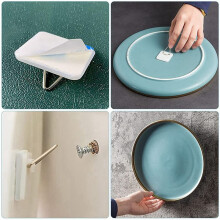50PCS Plate Hangers for the Wall Plate Holder Hooks for Decorative Plates 1.3 Inch Sticky Invisible Adhesive