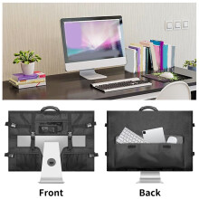 Sac de Transport pour Moniteur D'Ordinateur avec Poches, Étui de Transport de Réglable pour Moniteur de Bureau 24-27 Pouces, A