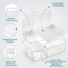 Meal Prep Containers Herbruikbaar, Snackle Box Container Bento Box Volwassene, Bento Lunchbox met 2 Verwijderbare Trays A