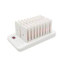 20 Pager Set Food Truck Coasters Buzzer Pagers Receiver Calling System for Bar Cafe Court Fast Coffee Shop EU Plug