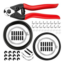 Bike Brake Cable Kit with Stainless Steel Wire Cutter, Brake & Shifter Cables, Caps & Guides