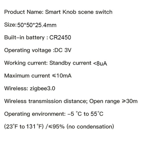 Tuya ZigBee  Knob  Wireless Scene  Button Controller Battery Powered Automation Scenario  Life 1