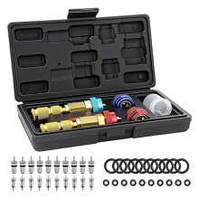 Kit Herramientas para Núcleos Válvulas Aire Acondicionado-Compatible con R134a/R1234yf,20núcleos y 20juntas Tóricas para Reparación Sistemas Aire
