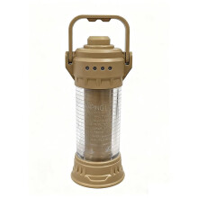 2-in-1 Camping Lantern Flashlight USB Rechargeable LED 3 Colors 6 Modes Portable Outdoor Emergency Light Khaki
