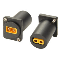 2PCS XT60 Male to Female D-Type Panel Mount Adapter Bulkhead Flange Chassis Socket for Power Station, RC, FPV, Solar