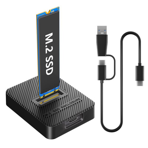 10Gbps M.2 SSD Enclosure, RTL9210C Dual Protocol NVMe &  M.2 SSD Reader, USB 3.2 Gen2 Type-C External M2 SSD Case