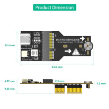 M.2 NGFF Key-E to PCI-E X1 Adapter Card with RGB Light, Convert M.2 E-Key WiFi Module to Desktop PCI-E Slot