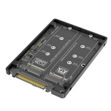 Dualer M.2 Key B+M zu U.2 SFF-8639 Adapter mit Gehäuse, Unterstützt M.2 NVMe Key M2 zu U.2 SFF8639/SAS Konverterkarte