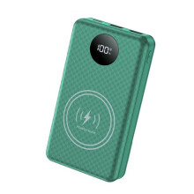 6X 18650 Power Bank Case 22.5W PD + 15W Wireless Fast Charging DIY Detachable Battery Storage Box, No Welding Green