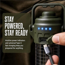 2-in-1 Camping Lantern Flashlight USB Rechargeable LED 3 Colors 6 Modes Portable Outdoor Emergency Light Green