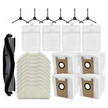 Compatible con para AIRROBO T20+ / T25+ / T30+ / L40+ / L50: Rodillo Principal, Cepillo Lateral, Filtro, Almohadilla de Mopa, Bolsa para Polvo.