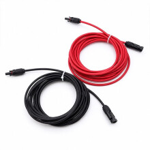 Solar Extension Cable10M 2.5mm2 PV Wire - Double Ends Connector Red Black for Outdoor Solar Panel System