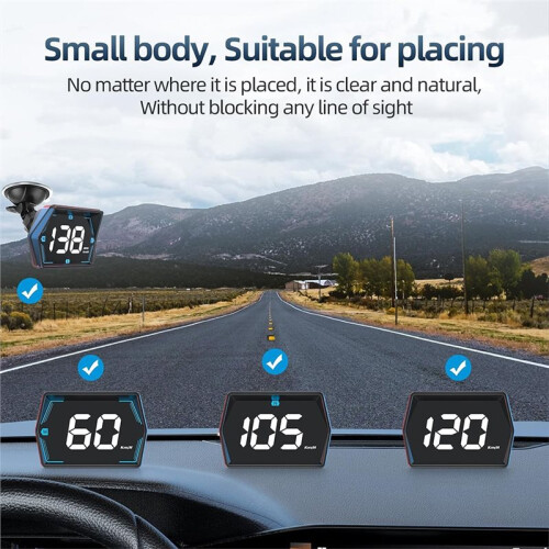 Display HUD Universale per Auto con GPS e Tachimetro, Modello G20, Plug And  con Connessione USB, Visualizza /MPH 1