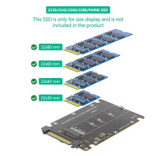 M.2 NVMe M-Key auf U.2 SFF-8639 Adapter, PCIe 4.0/3.0 M.2 NVMe SSD auf 2,5" U.2 Laufwerksschacht Konverterkarte
