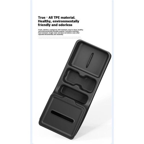 For   2024-2027 Center Console Storage Box Cup Holder Tissue Organizer Under Console Car Interior Accessories B 2