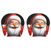 2Pcs Christmas Car Headrest Cover Santa Claus Funny Headrest Protectors Washable Cute Cartoon Auto Headcover B