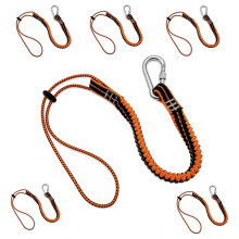 With Carabiner Hook Tool Rope Tether Anti-Lost Gadget Telescopic Elasticity Rope Outdoors Maintenance Tools Lanyard 6pcs