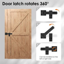 Flip Gate for Lock Adjustable Barn Door Lock Hardware Safety Rustic Gate for Ourdoor Wooden Fence Sliding Doors