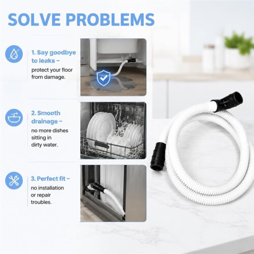 WPW10545278 Dishwasher Drain Loop Hose with Check Valve for   Models, with Installation Gloves 2