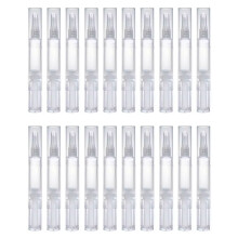 20Pcs 5ML Transparent Twist Cosmetic Pen Empty with Silicone Brush Lip Gloss Tube Container Refillable Makeup Applicator