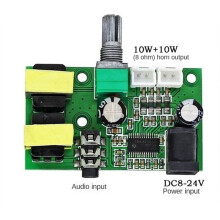 TPA3110D2 8-24V Dual Channel Stereo Amplifier Board, Transformer Noise Reduction Isolation Audio Board 10W+10W 8Ohm