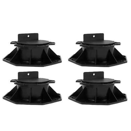4-Pack Adjustable Deck Support Pedestals, 1.18"-2.36" (30-60 mm), for 2x4 & 2x6 Joist Framing