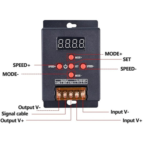 Controller A Colori da 5V, 12V e 24V con Telecomando per Strisce LED IC WS2811/WS2812/TM1903/TM1829 2