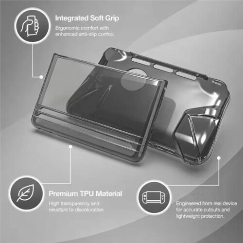 For AYN Thor Protective Case Dual Screen Handheld Protective Cover with Transparent TPU Integrated Soft Handle 1