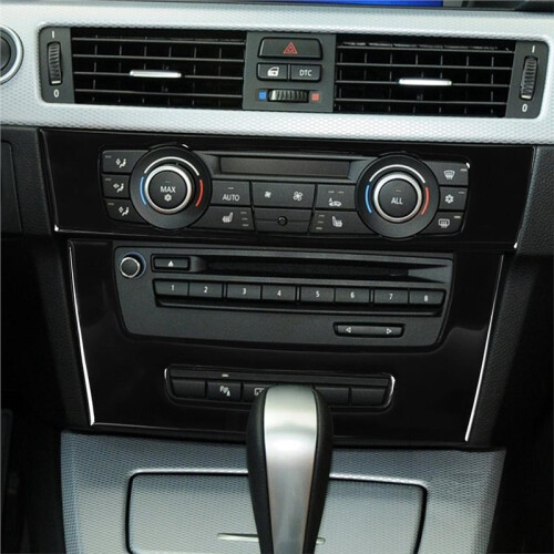 Cache-Panneau de Commande CD de Climatisation - Accessoire Intérieur Auto - Autocollant pour  Série 3 E90 E92 2005-2012 1