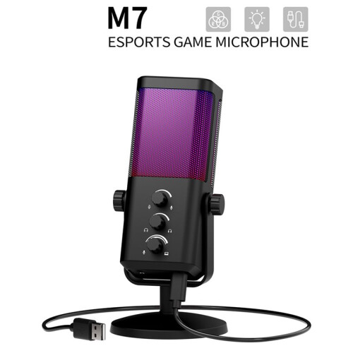 M7 RGB Gaming Microfoon Professionele Dynamische Cardioïde Condensator Studio Broadcast Spraak Podcasting Computer Gaming Microfoon 1