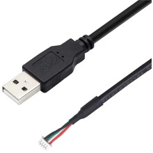 Cabo de Dados USB para MX1.25 Ultrafino com Adaptador de Porta PH Oculto para Tela Secundária de 8,8 Polegadas, Preto